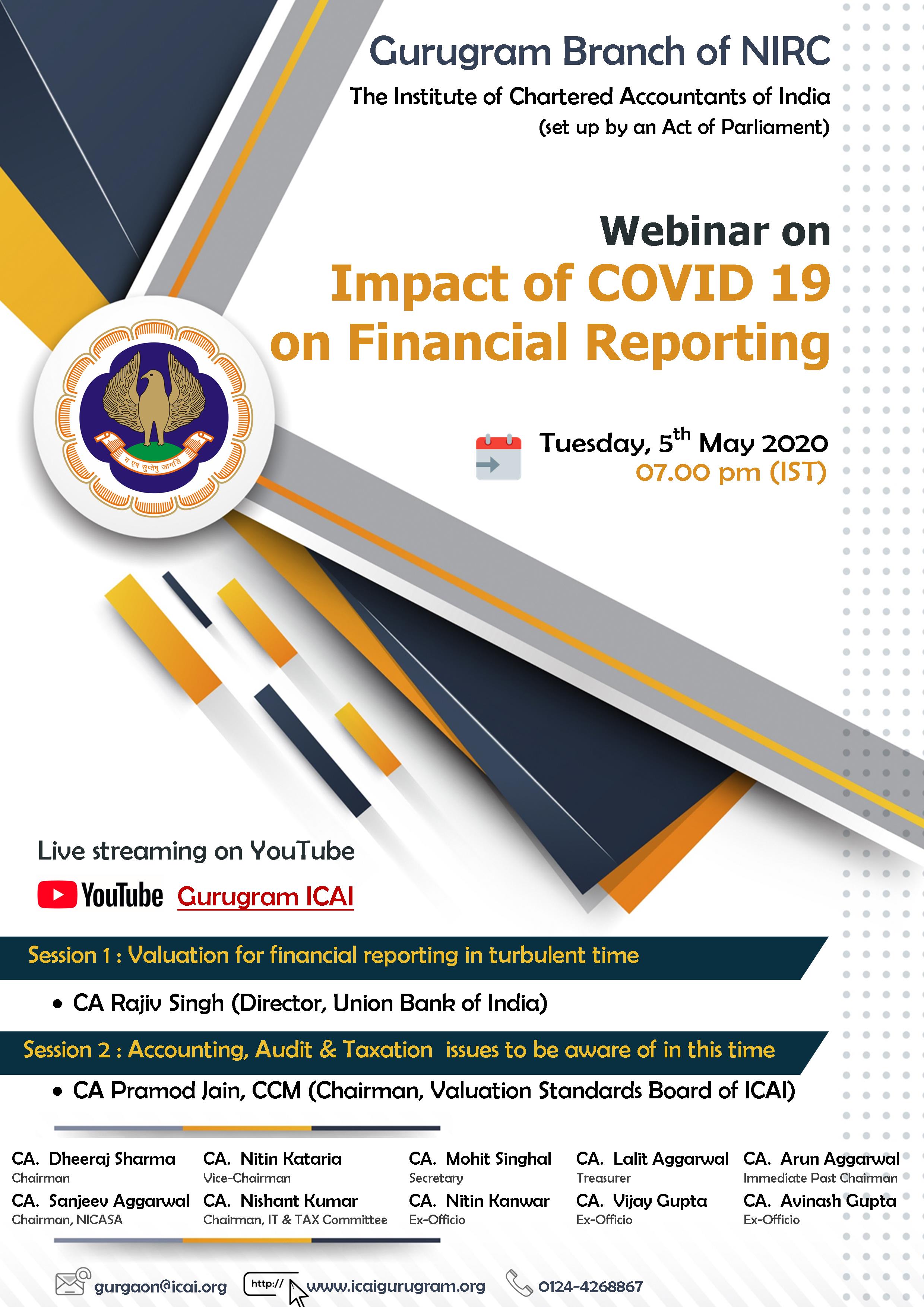 Webinar on Impact of COVID 19 on Financial Reporting