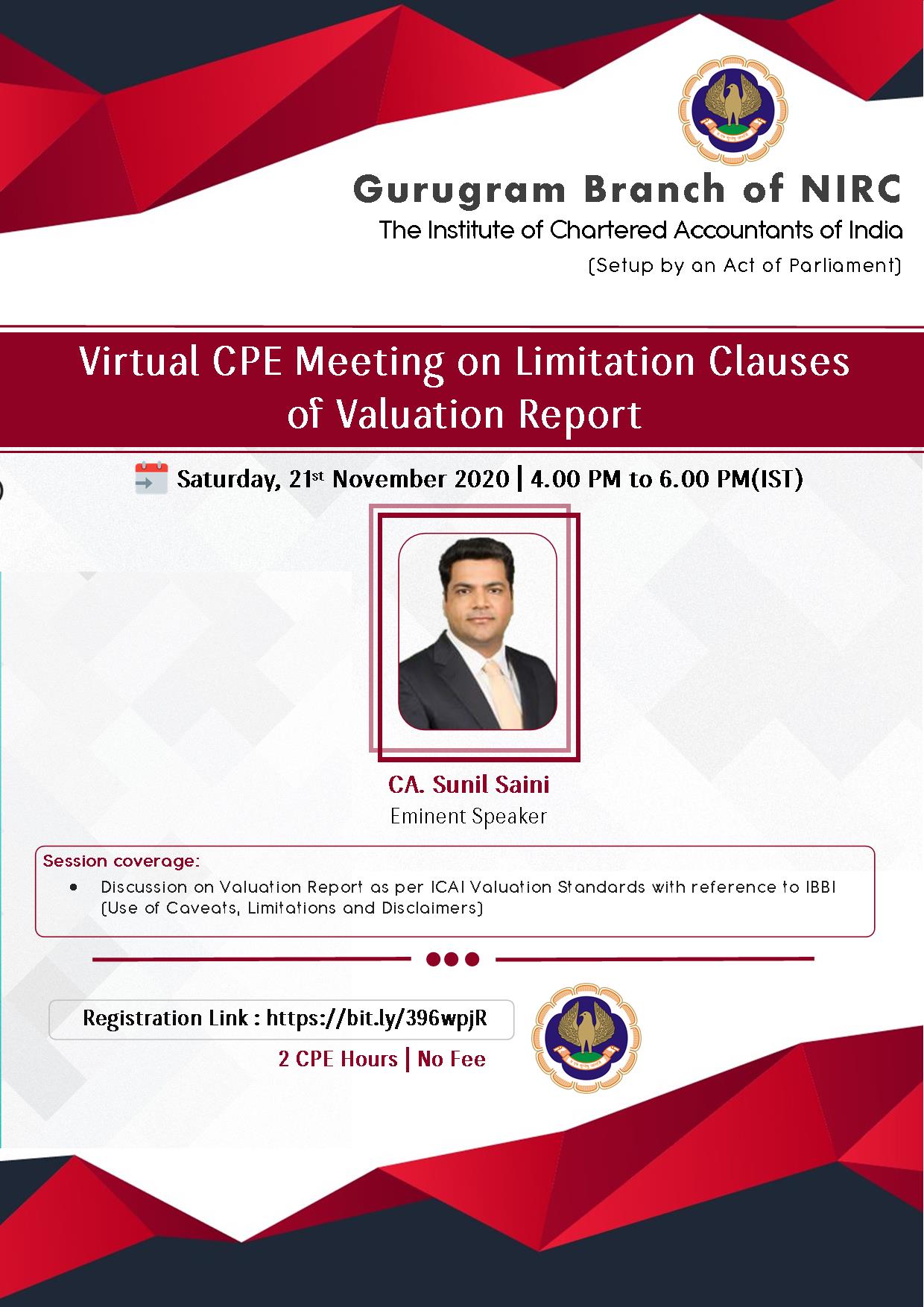 Virtual CPE Meeting on Limitation Clauses of Valuation Report