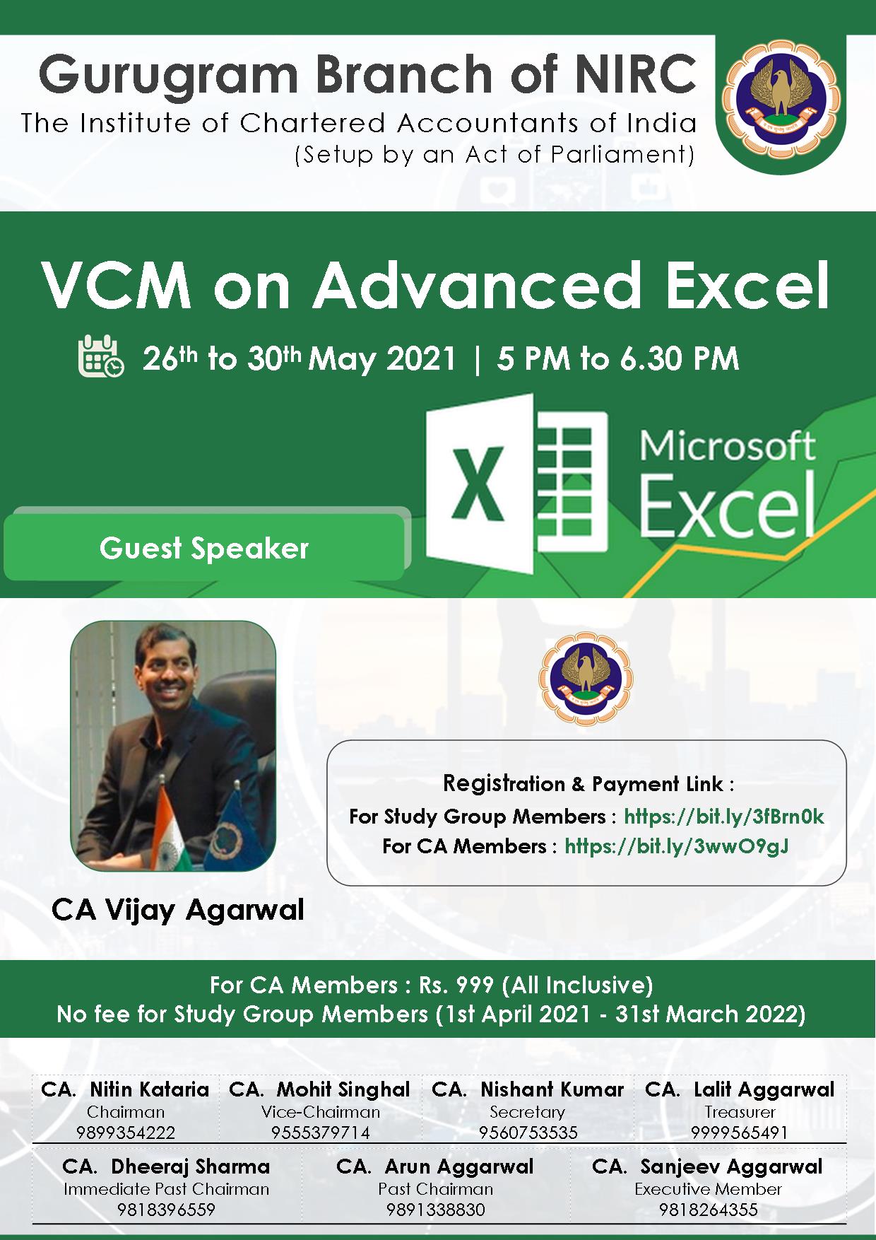 Series of VCM on Advanced Excel