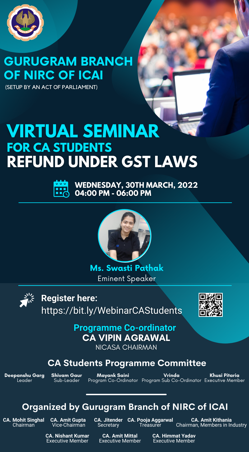 Webinar for CA Students on Refund under GST Laws