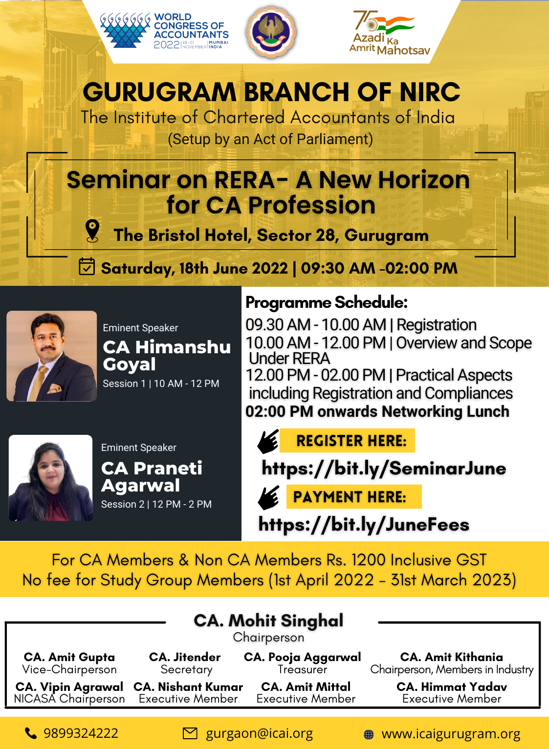 Physical Seminar on RERA- A New Horizon for CA Profession