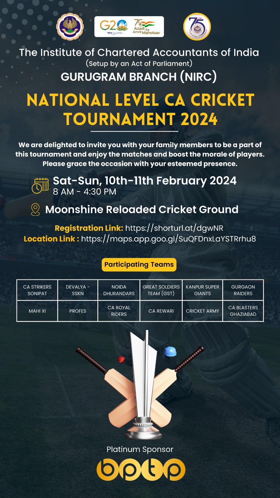 National Level CA Cricket Tournament 2024