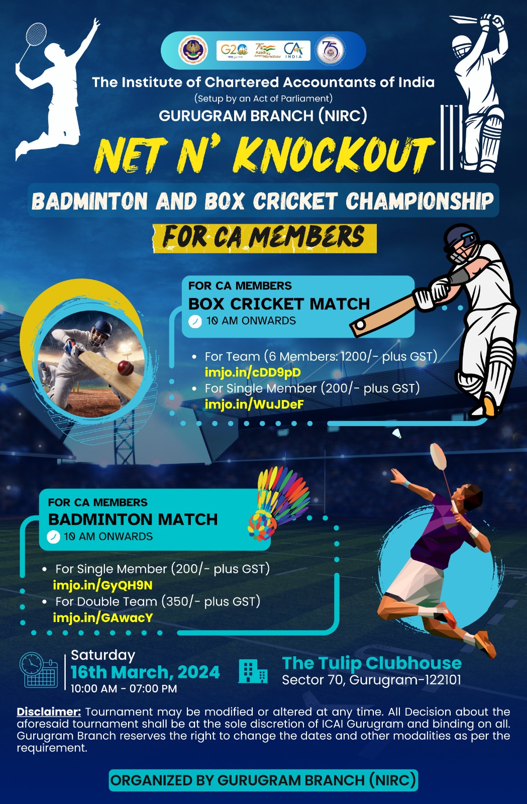 "Net N' Knockout: Badminton and Box Cricket Championship
