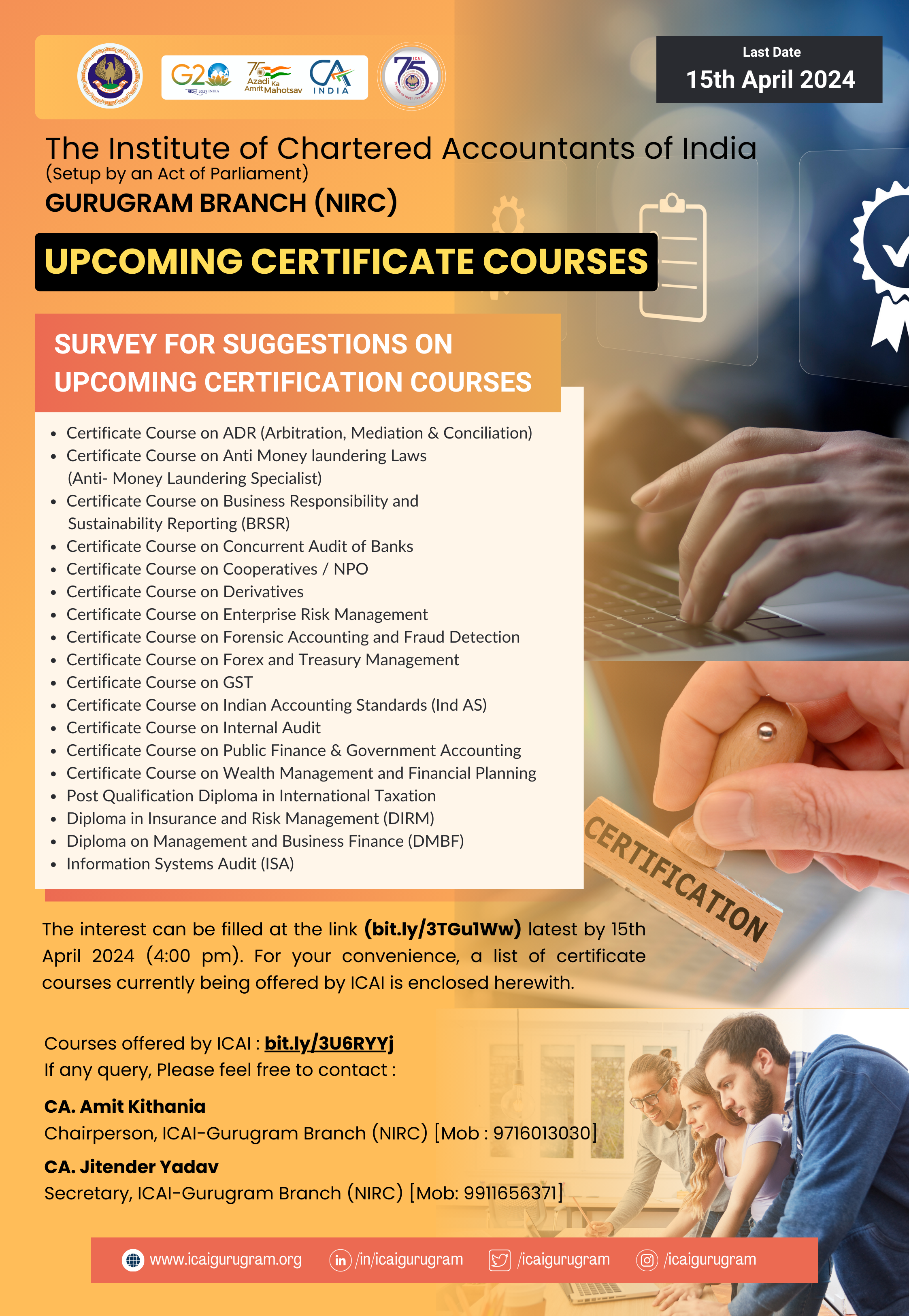 Certification Courses conducted by ICAI