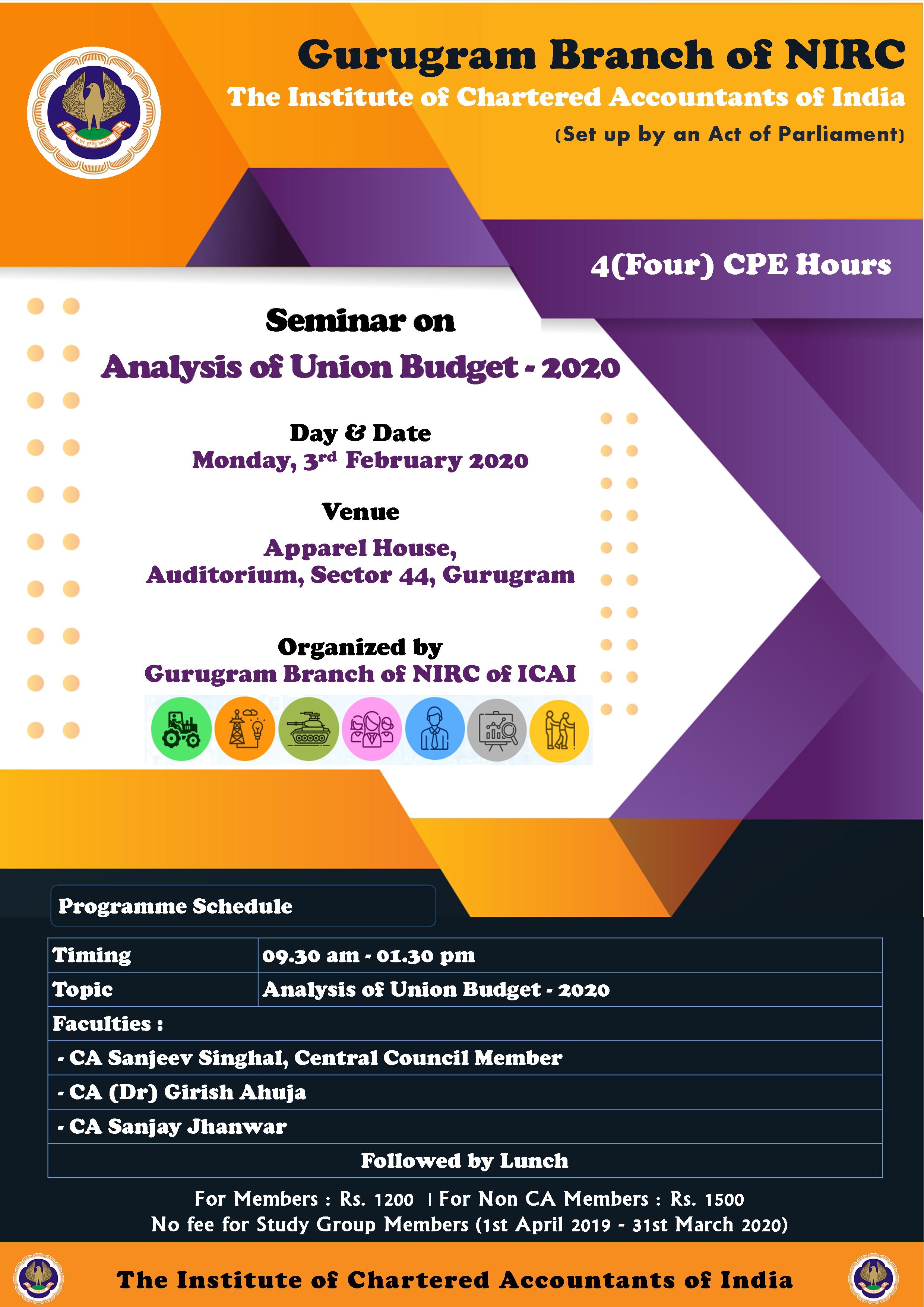 Seminar on Analysis of Union Budget - 2020