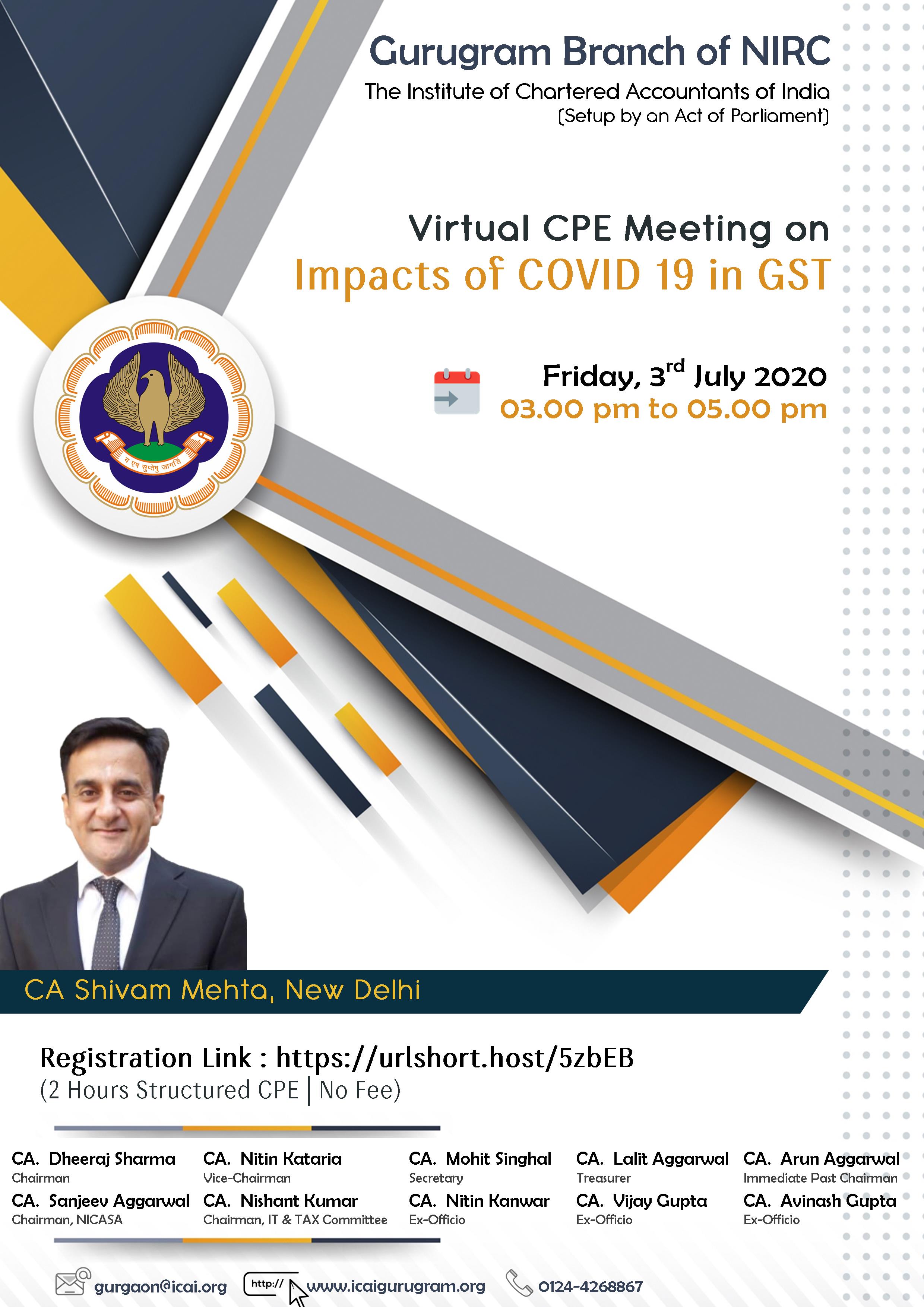 Virtual CPE Meeting on Impacts of COVID 19 in GST