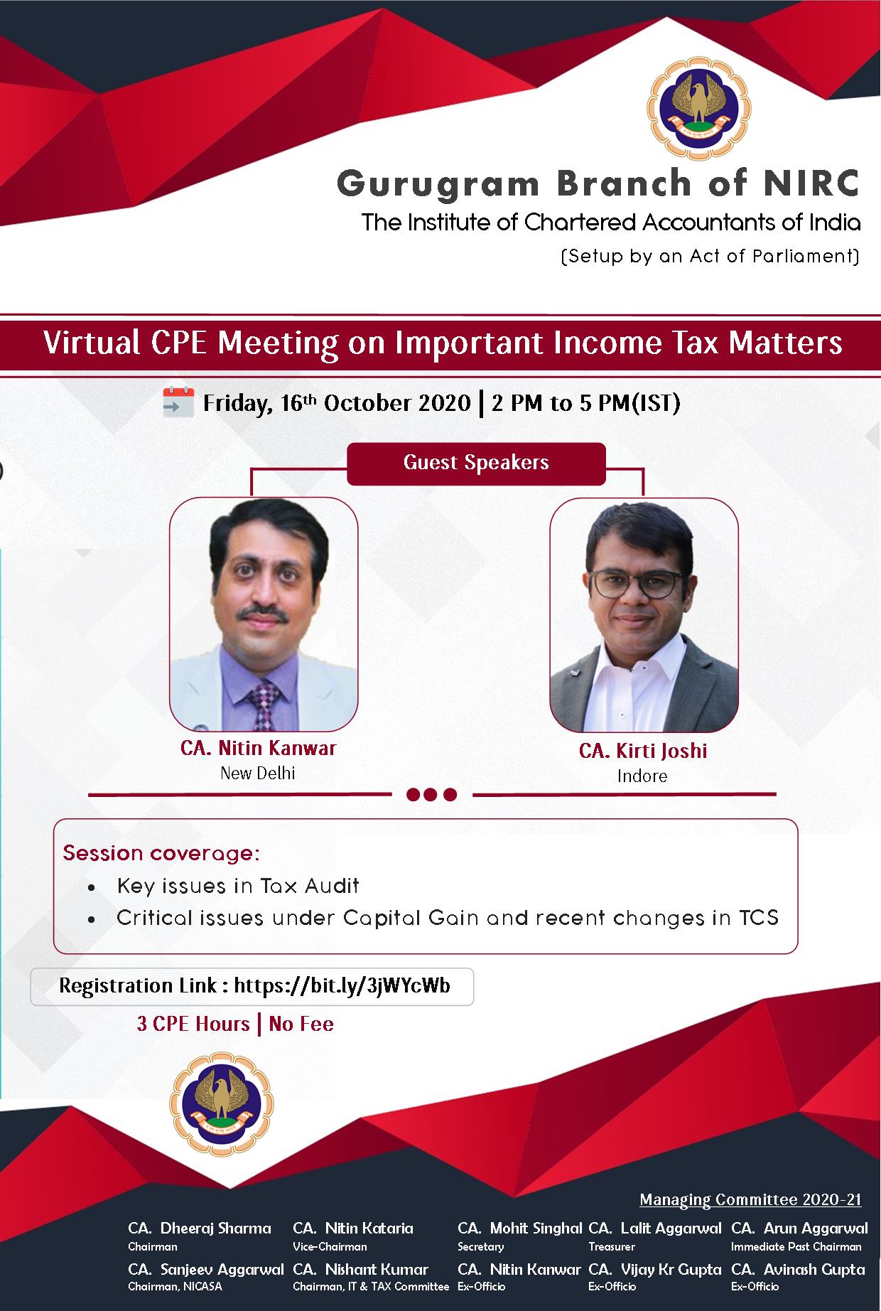 Virtual CPE Meeting on Important Income Tax Matters
