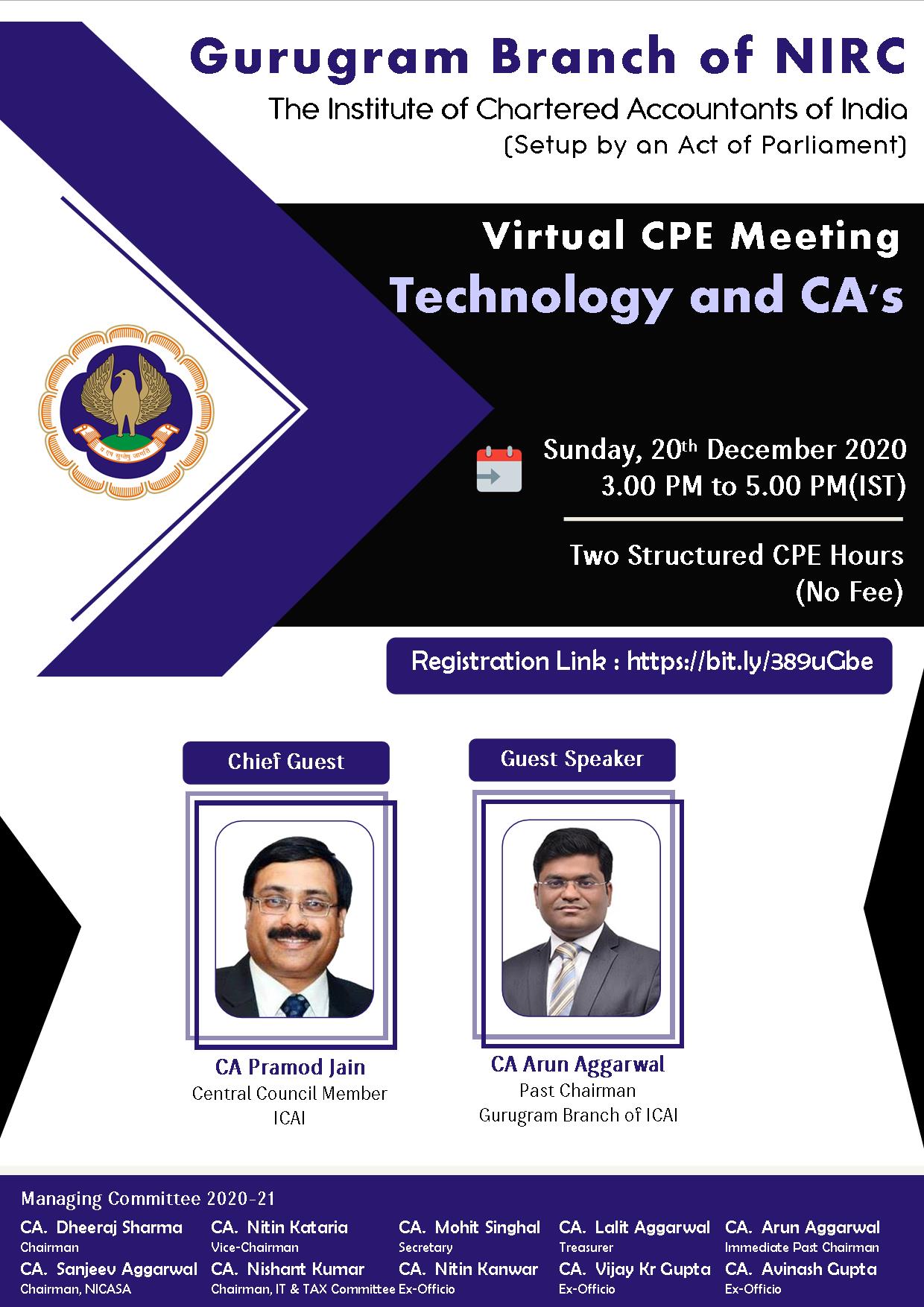 Virtual CPE Meeting on Technology and CA's