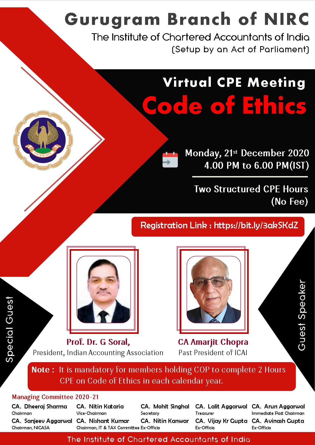 Virtual CPE Meeting on Code of Ethics