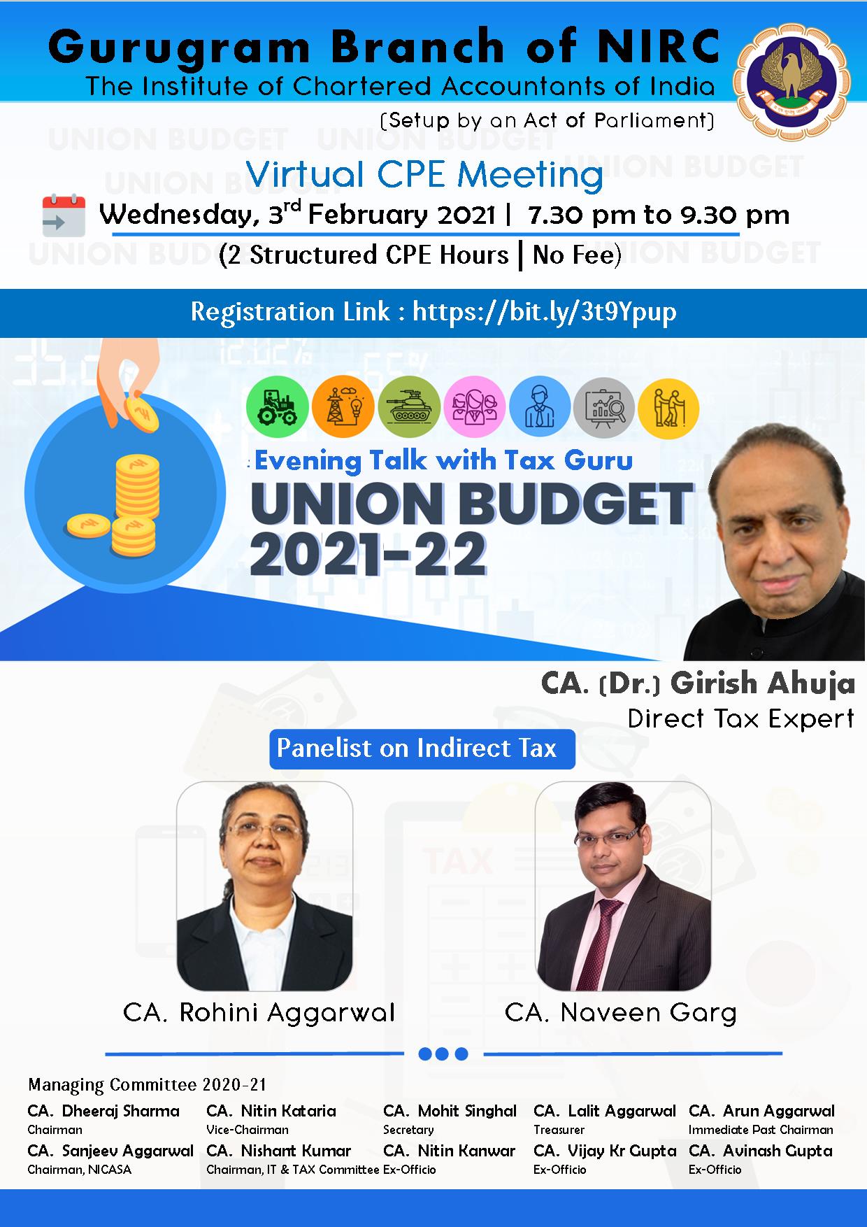 irtual CPE Meeting on Union Budget 2021
