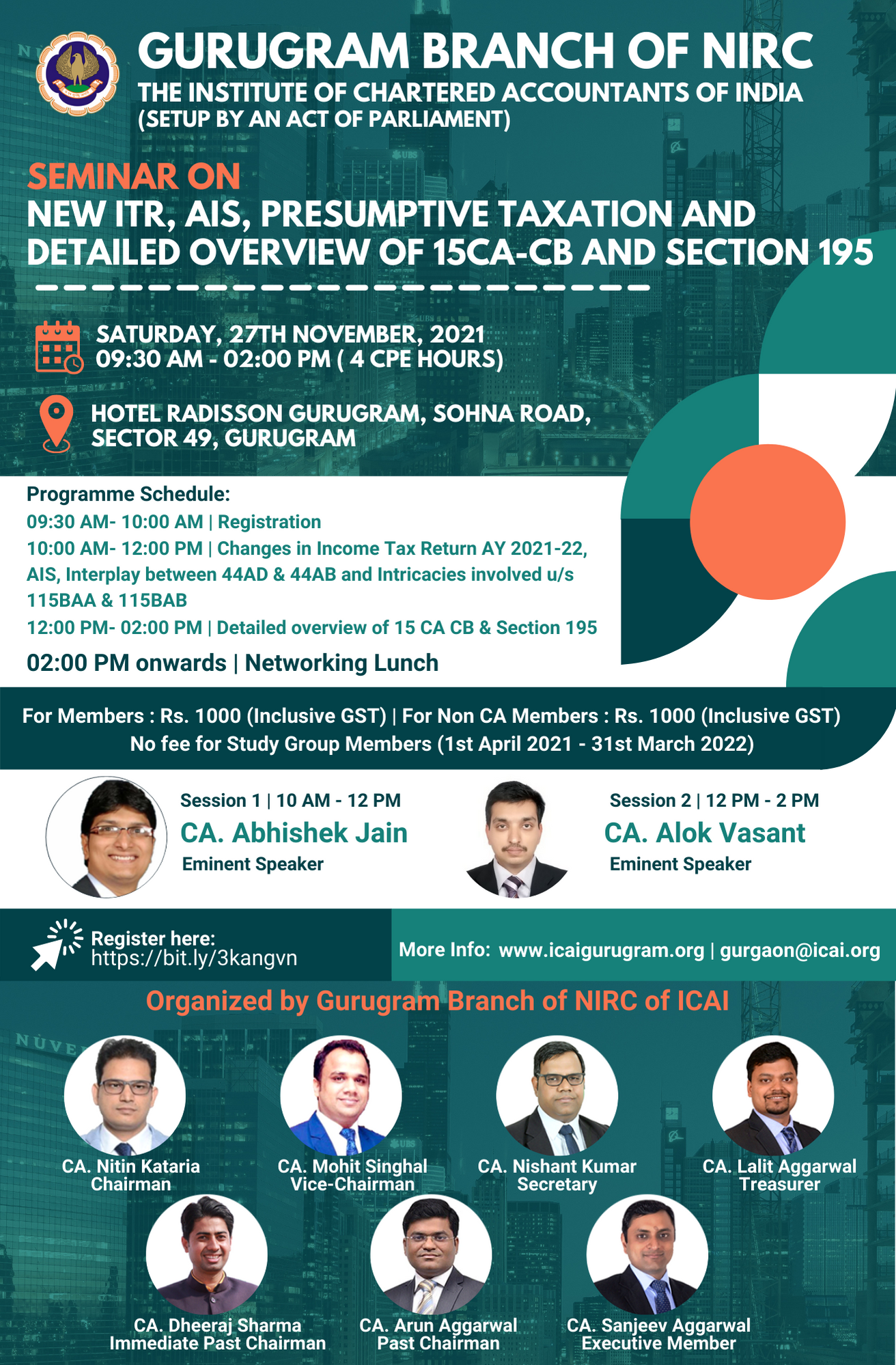 Seminar on New ITR, AIS, Presumptive Taxation and detailed overview of 15CA-CB and Section 195