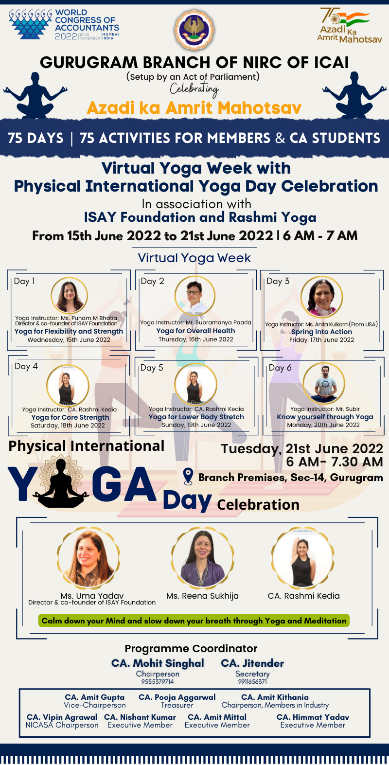 Virtual Yoga Week with Physical International Yoga Day Celebration