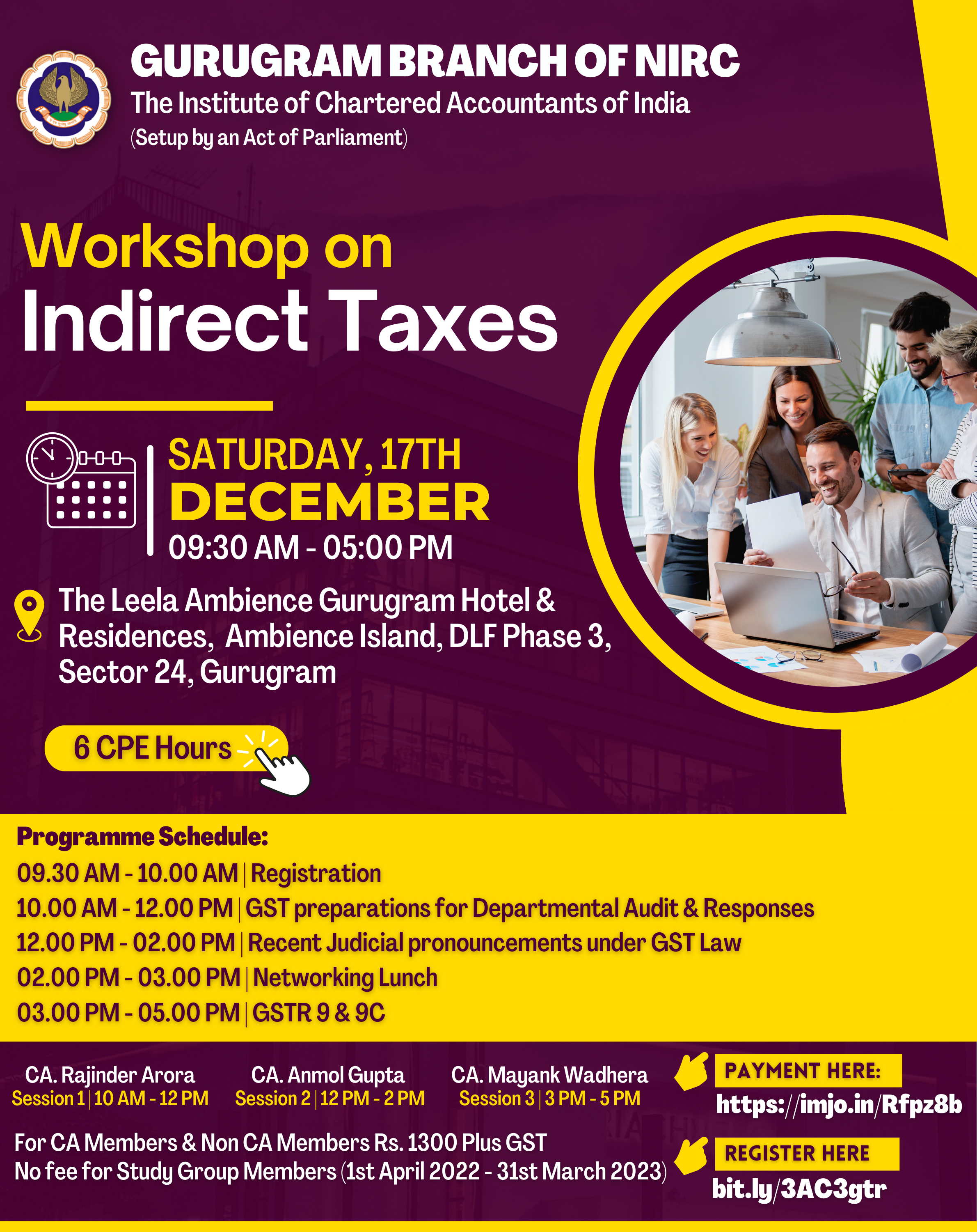 Physical Workshop on Indirect Taxes