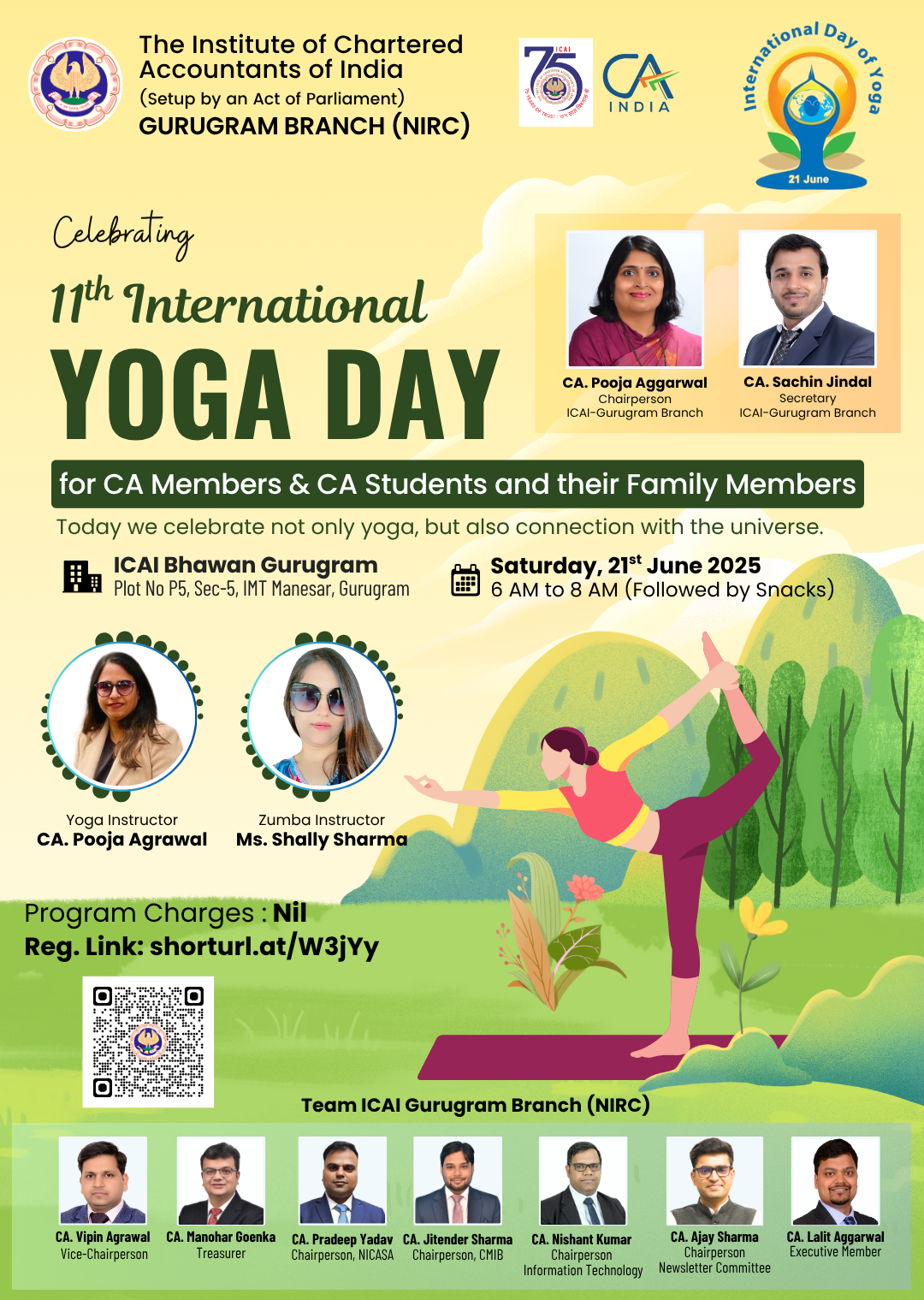 11th International Yoga Day with ICAI Gurugram Branch