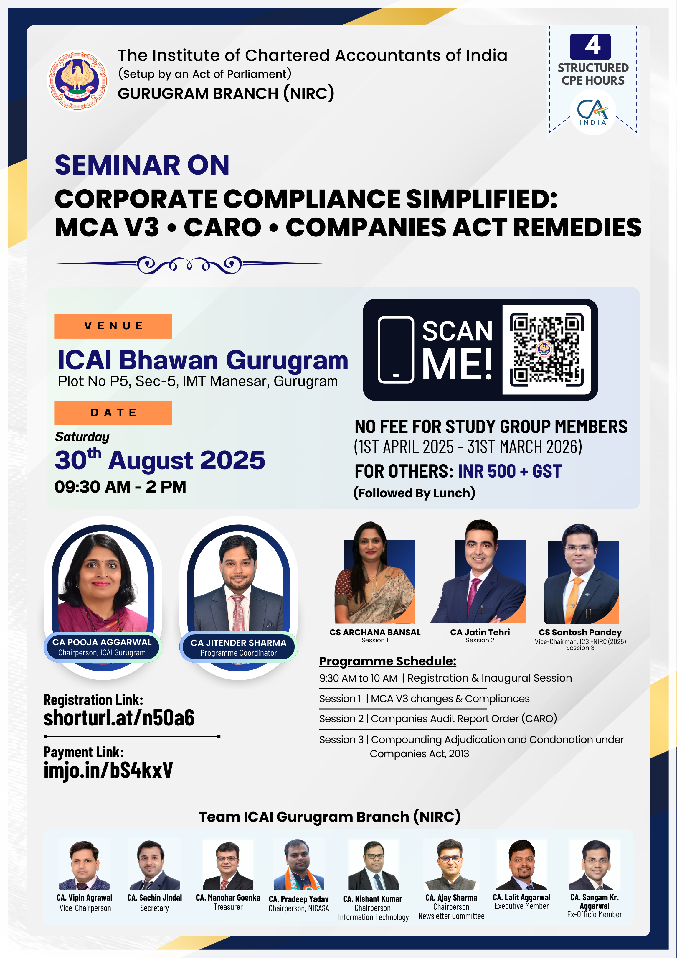 Seminar on Corporate Compliance Simplified: MCA V3- CARO - Companies Act Remedies