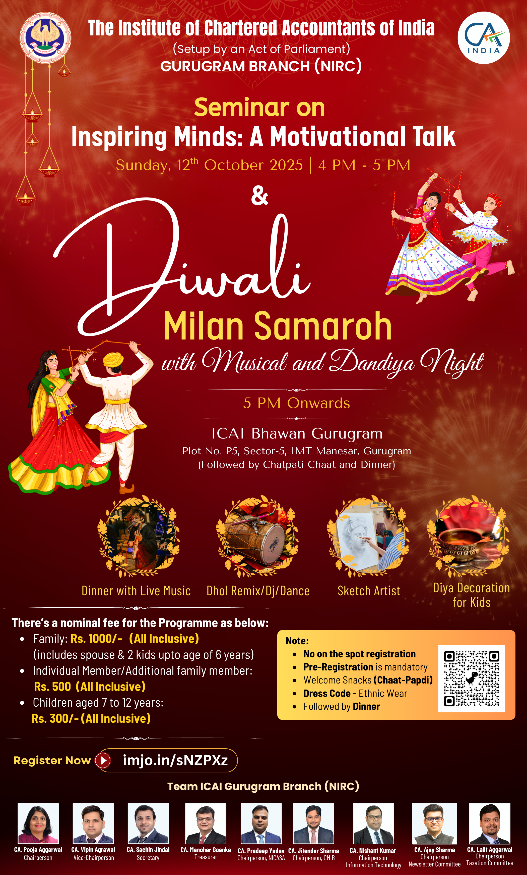 Seminar on Inspiring Minds: A Motivational Talk & Diwali Milan Samaroh with Musical and Dandiya Night