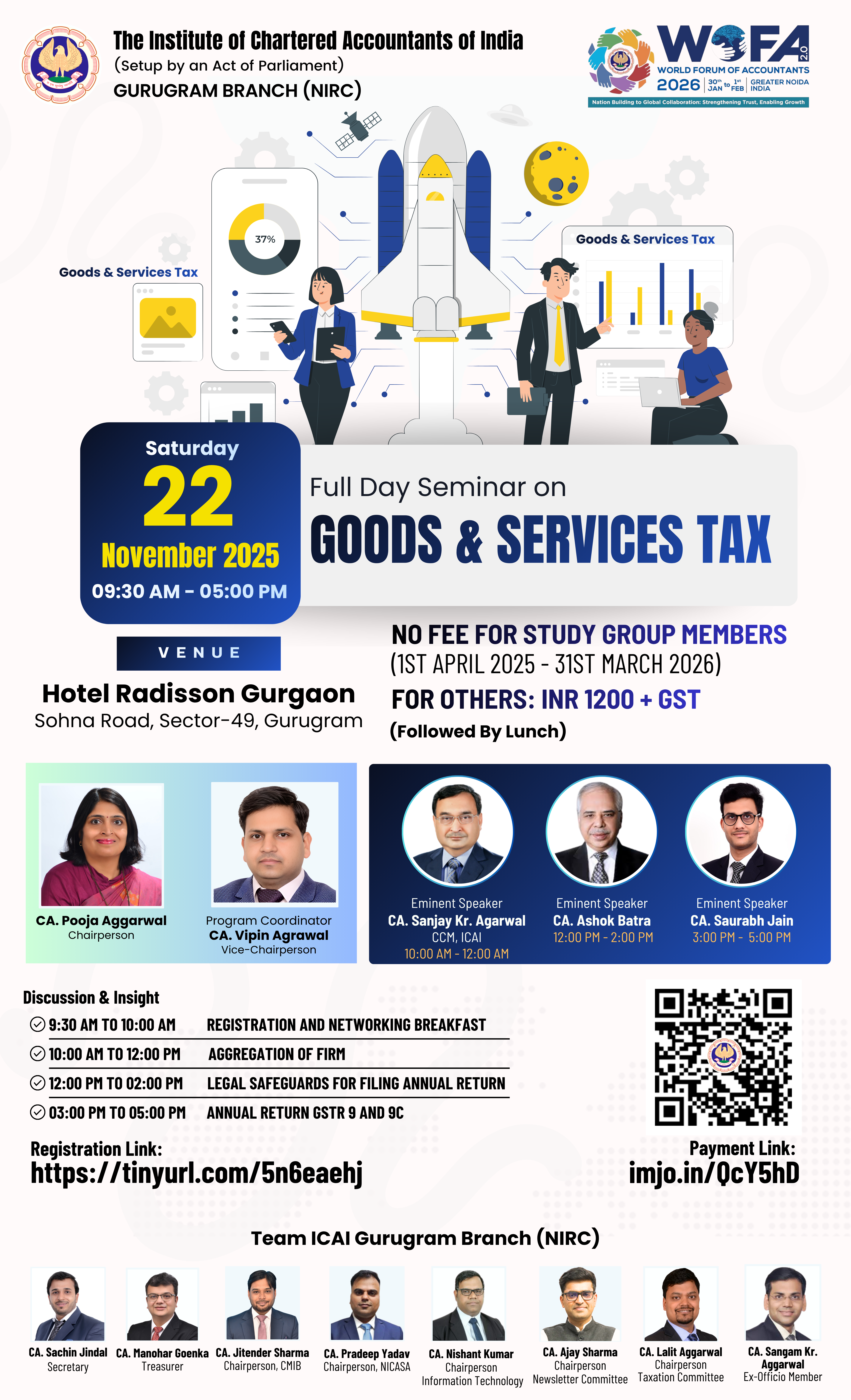 ICAI Gurugram Branch (NIRC) Invites you to a Full Day Seminar on GOODS & SERVICES TAX (GST)