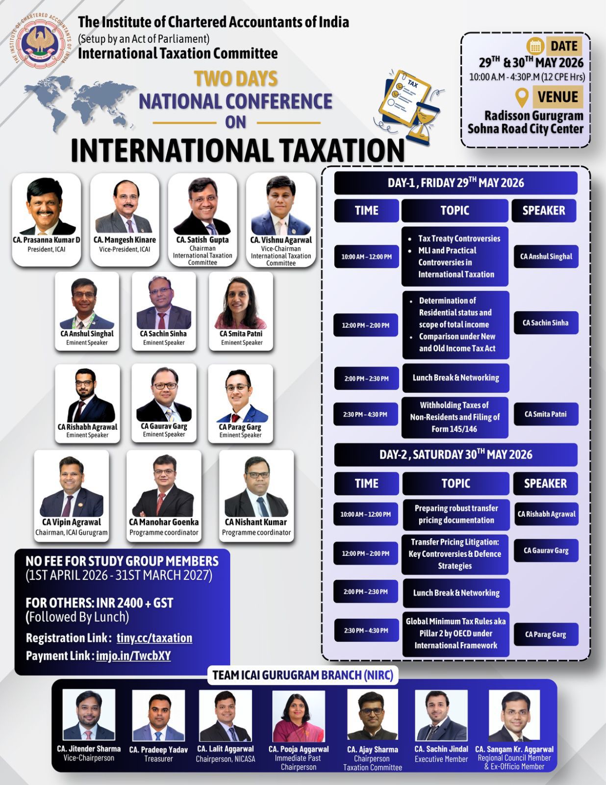 Two Days National Conference on International Taxation.